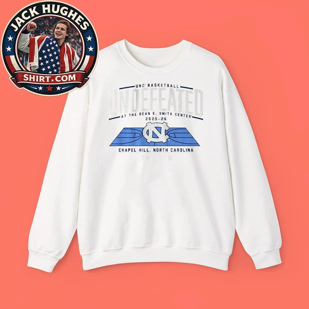 UNC Basketball Undefeated at the Dean E. Smith Center 2025-2026 Chapel Hill North Carolina Graphic T-Shirt