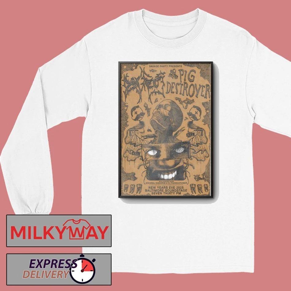 Pig Destroyer Dec 31 2025 Baltimore Soundstage NYE Show Poster shirt