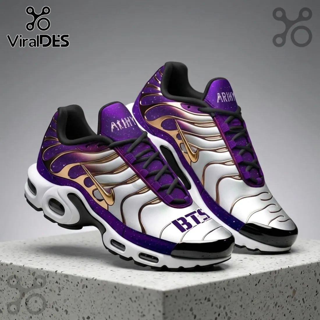 BTS ARMY Purple Galaxy Air Max Plus Sneakers
