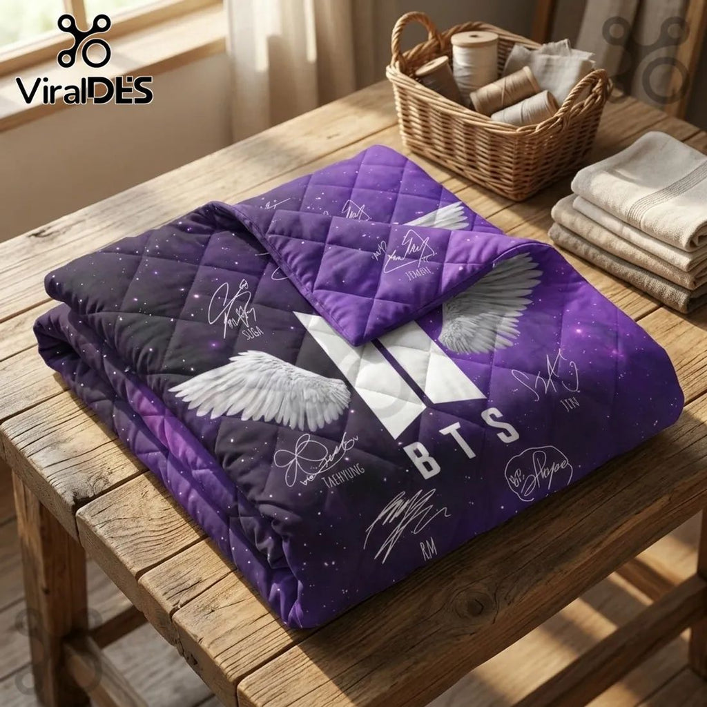 BTS Purple Galaxy Wings 3-Piece Bedding Set