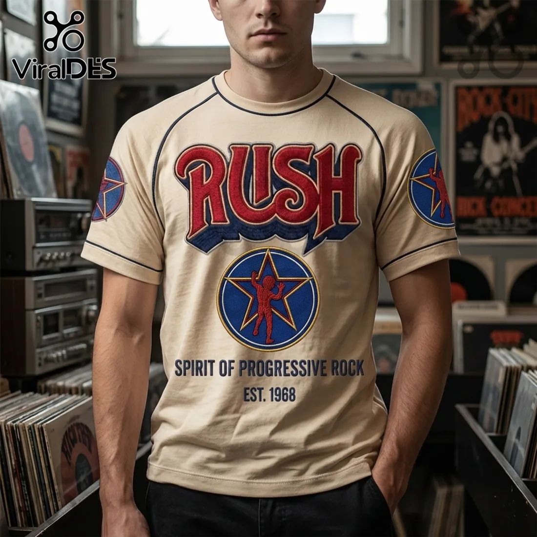 Rush Spirit of Progressive Rock Est 1968 Beige T-Shirt