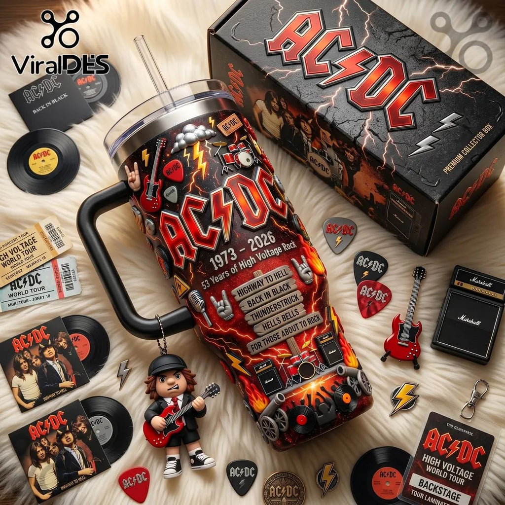 AC/DC High Voltage Rock 53rd Anniversary Stainless Steel Tumbler 40oz