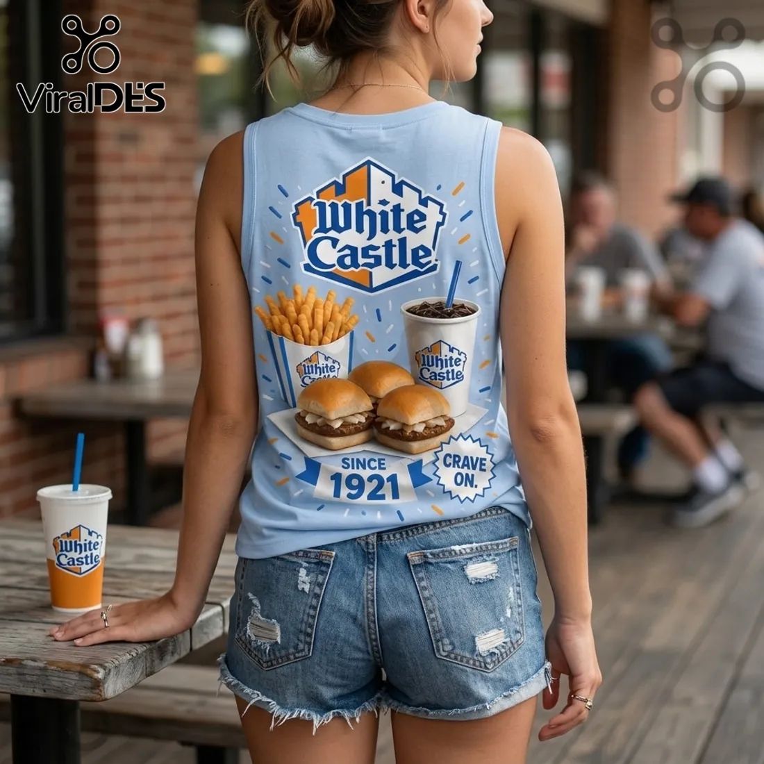 White Castle 1921 Slider and Fries V-Neck Tank Top