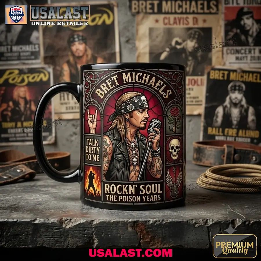 Bret Michaels Stained Glass Commemorative Coffee Mug