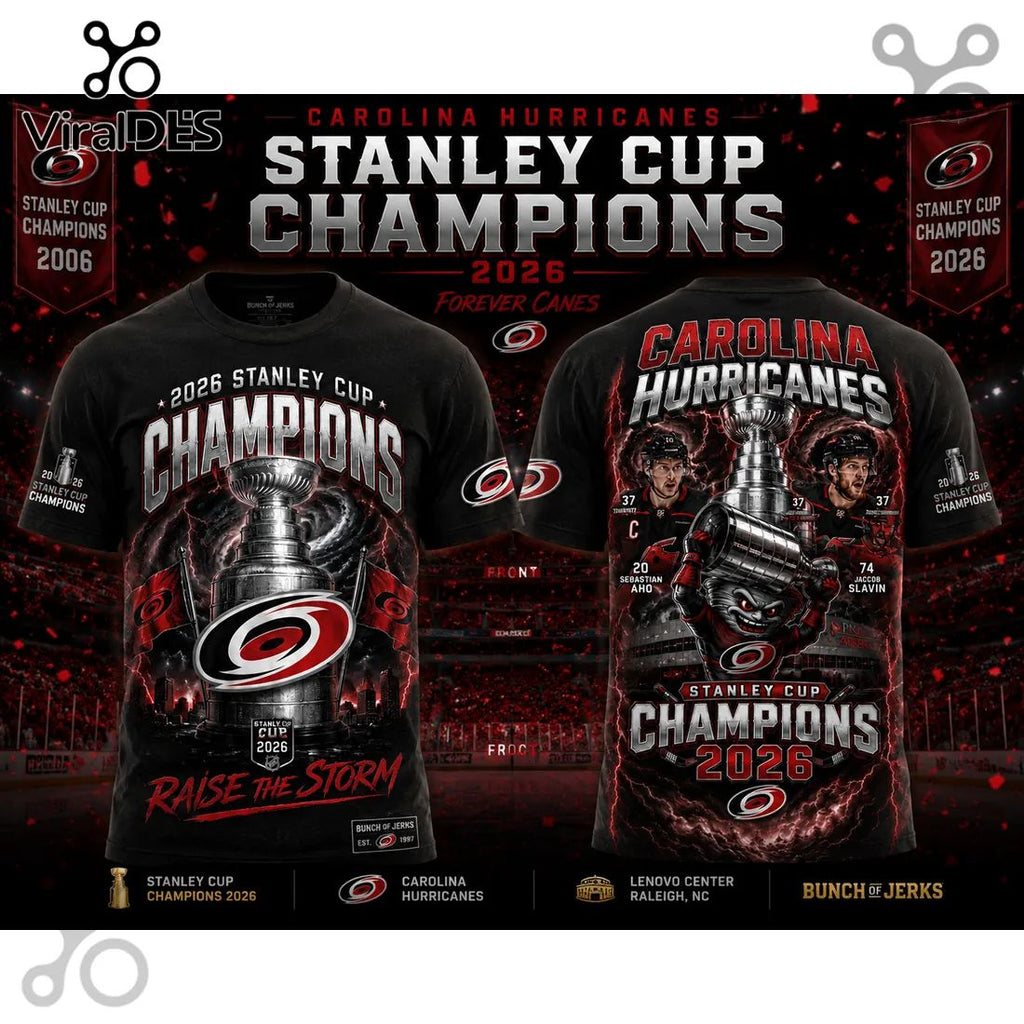 Carolina Hurricanes 2026 Stanley Cup Champions Black Pullover Hoodie