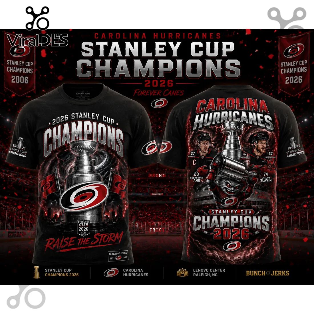 Carolina Hurricanes 2026 Stanley Cup Champions Black Pullover Hoodie