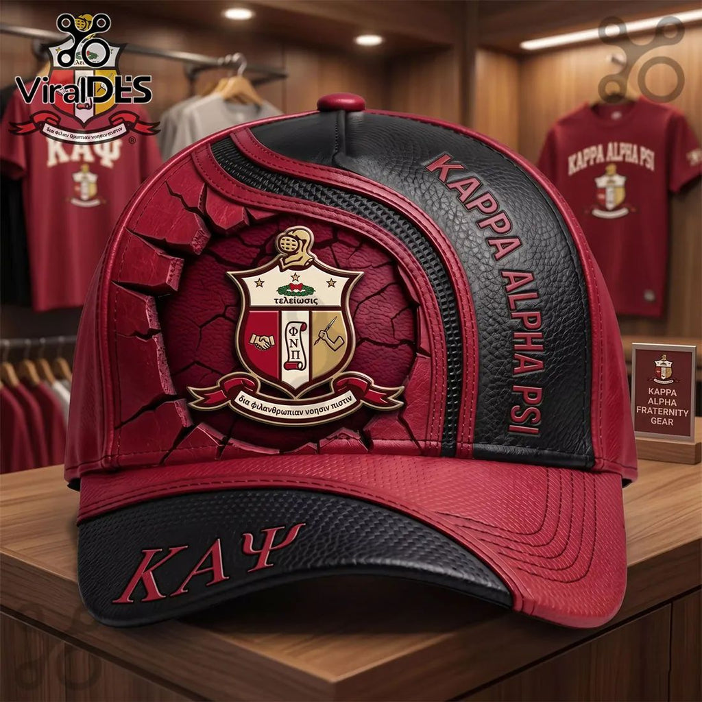 Kappa Alpha Psi Official Greek ΚΑΨ Red Black Baseball Cap