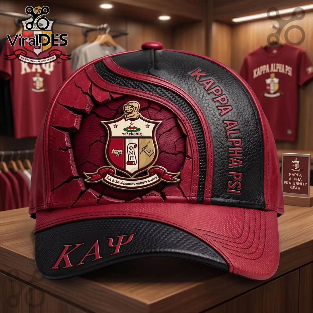 Kappa Alpha Psi Official Greek ΚΑΨ Red Black Baseball Cap
