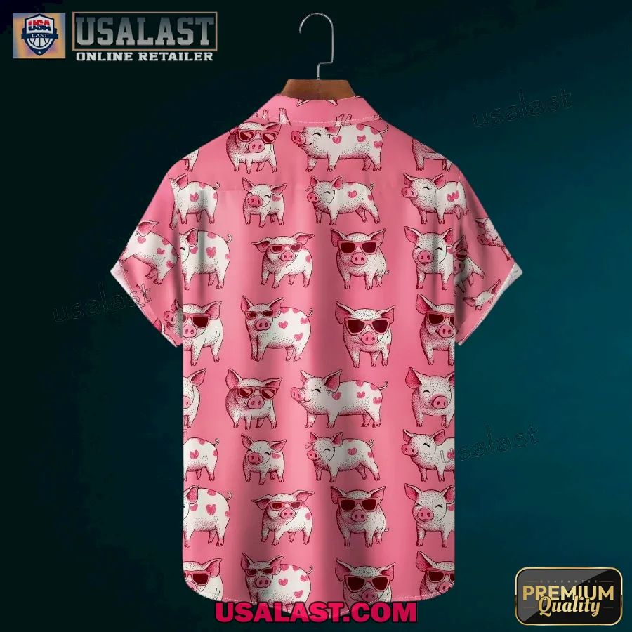 Cute Pig Short Sleeve Hawaiian Shirt