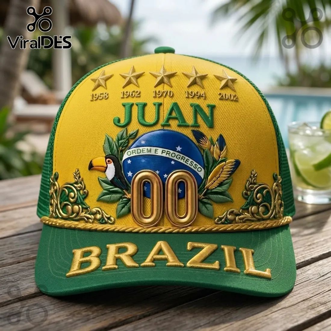 Brazil National Soccer Team 5-Star Anniversary Baseball Cap