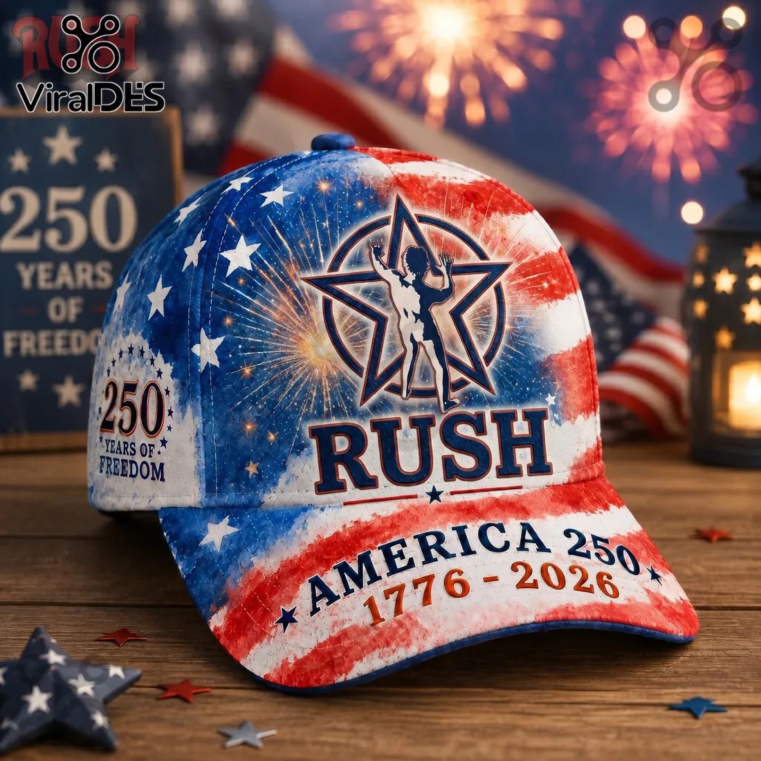 Rush Band America 250th Anniversary 1776-2026 Patriotic Cap