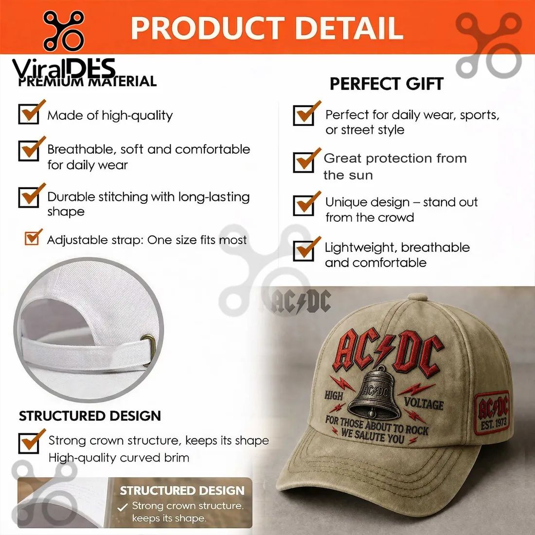 AC/DC For Those About To Rock High Voltage Baseball Cap