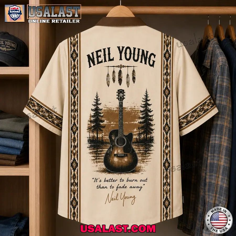 Neil Young Vintage Hawaiian Shirt Retro Rock Band Apparel