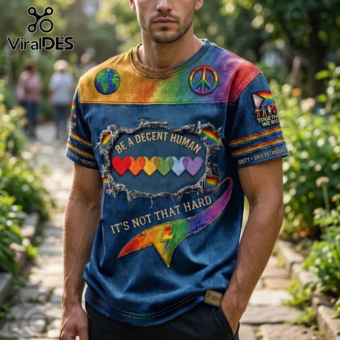 Be A Decent Human LGBTQ Pride Rainbow Shirt