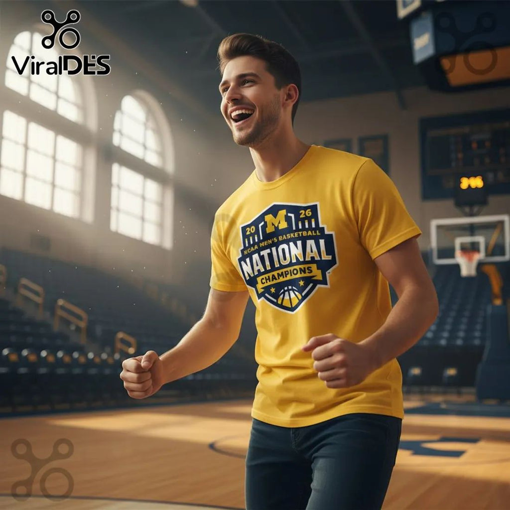 NCAA Men’s Basketball 2026 National Champions Commemorative Gold T-shirt