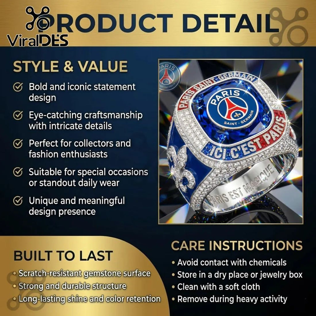 Paris Saint-Germain Ici C’est Paris Crystal Championship Ring