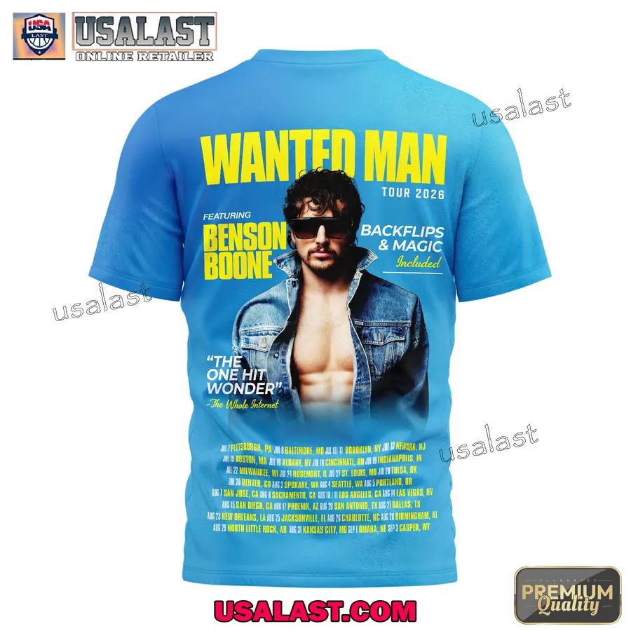 Benson Bonie Wanted Man Tour 2026 3D Shirt