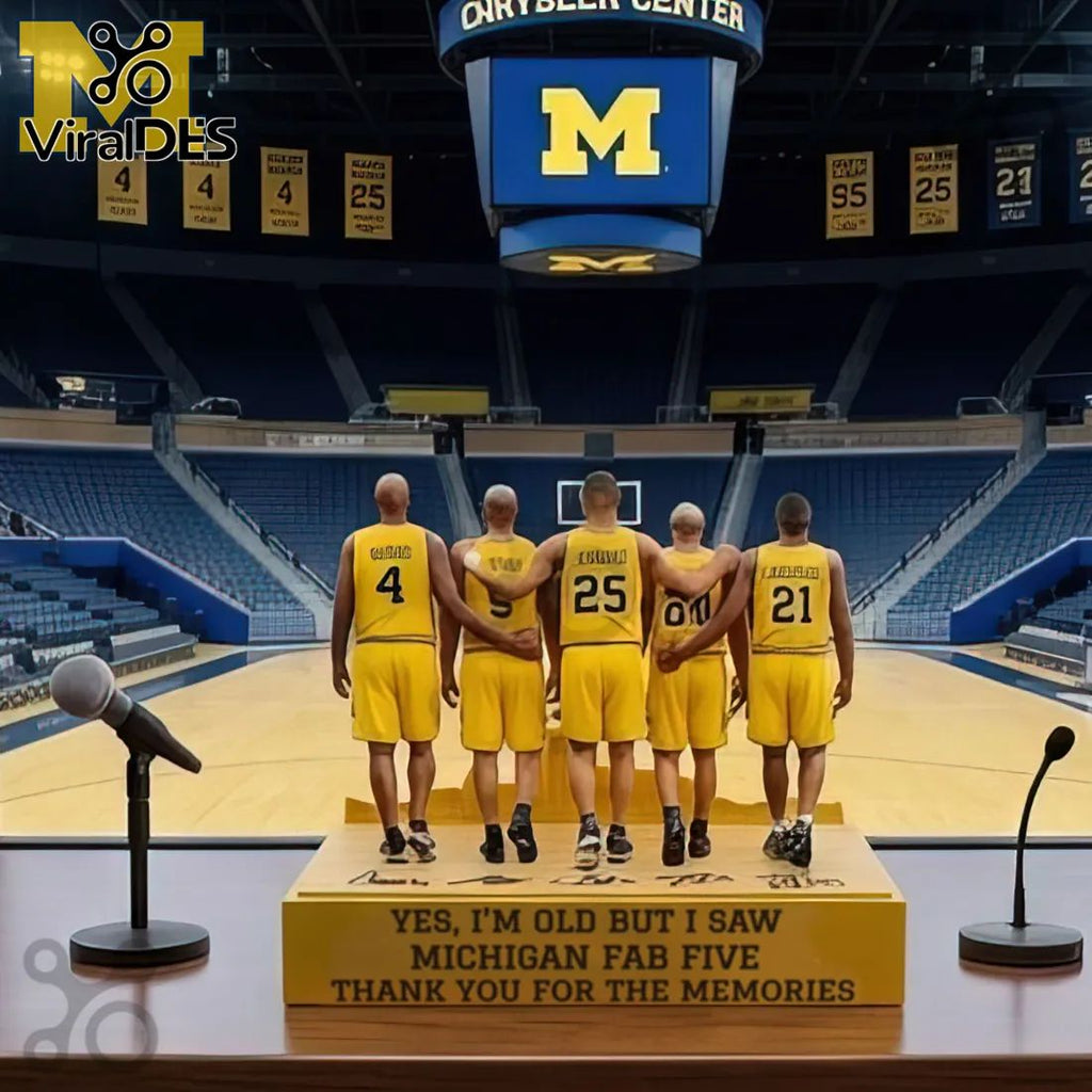 Michigan Fab Five Wolverines 1991-1993 Era Commemorative Display Figure Set