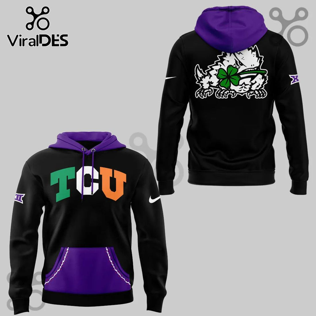 TCU Horned Frogs x Aer Lingus College Football Classic 2026 Black Mascot Hoodie