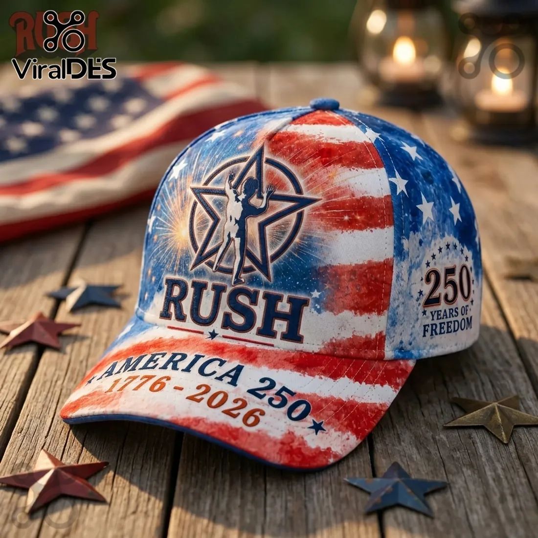 Rush Band America 250th Anniversary 1776-2026 Patriotic Cap