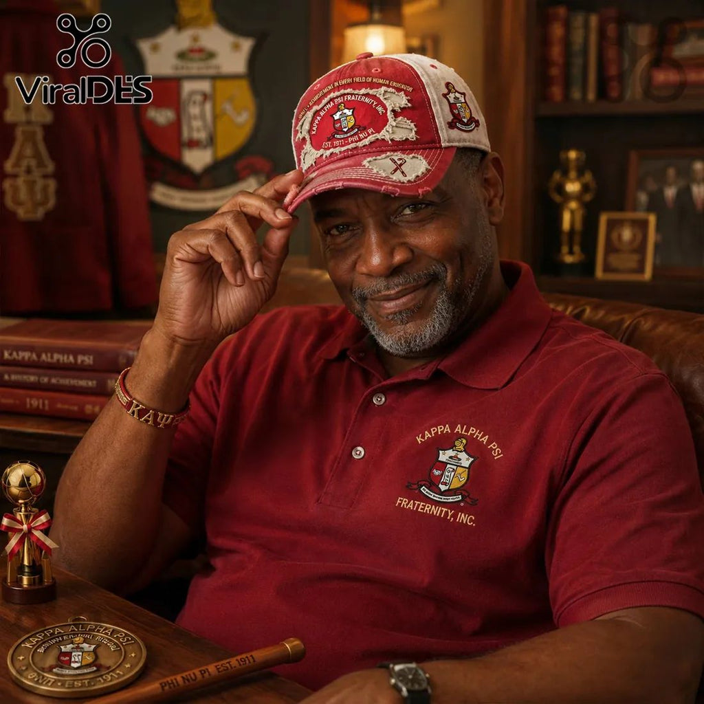 Kappa Alpha Psi Distressed Red Baseball Cap