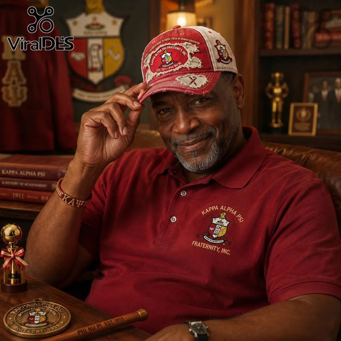 Kappa Alpha Psi Distressed Red Baseball Cap