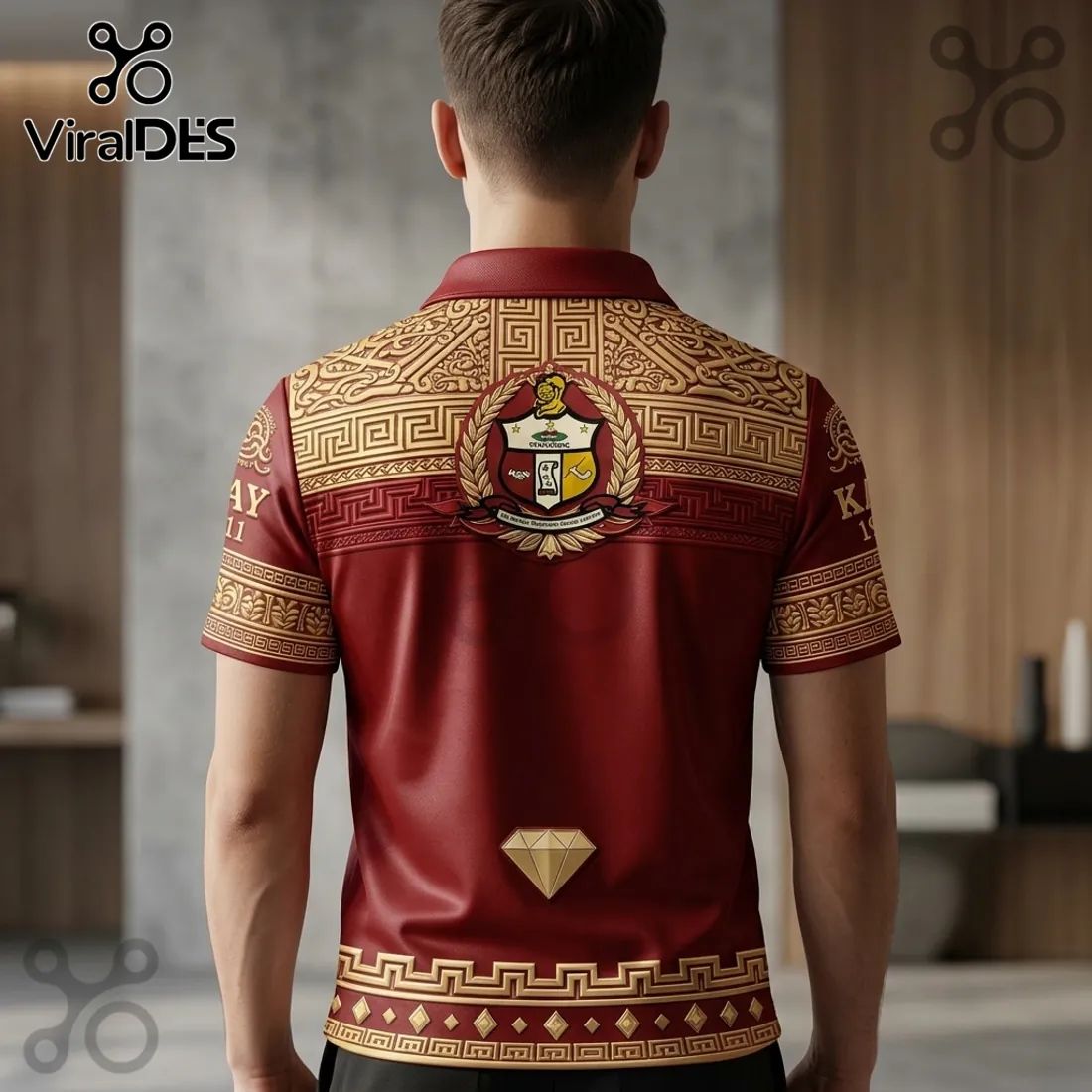 Kappa Alpha Psi Fraternity Crimson Gold Polo Shirt