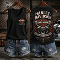 Harley-Davidson Flaming Black V-Neck Tank Top