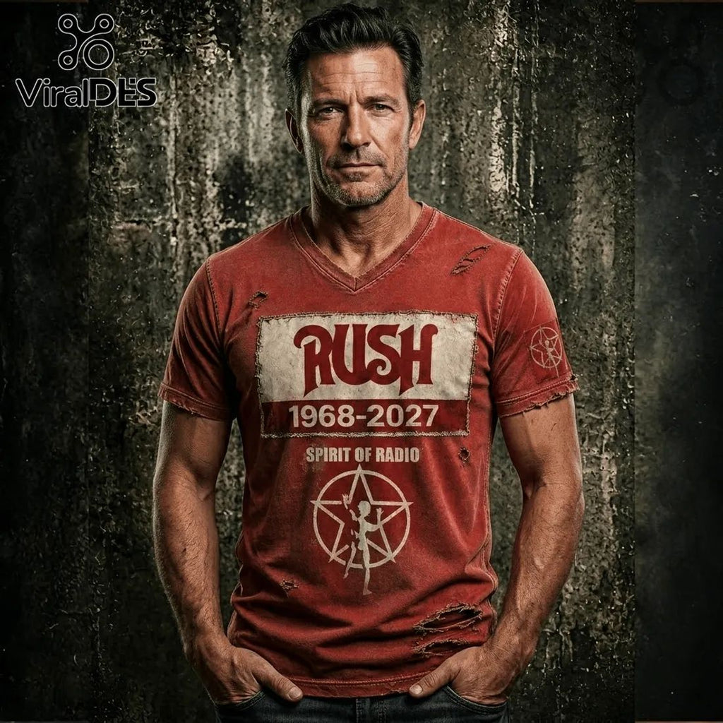 Rush Spirit Of Radio 1968-2027 Red Distressed T-Shirt