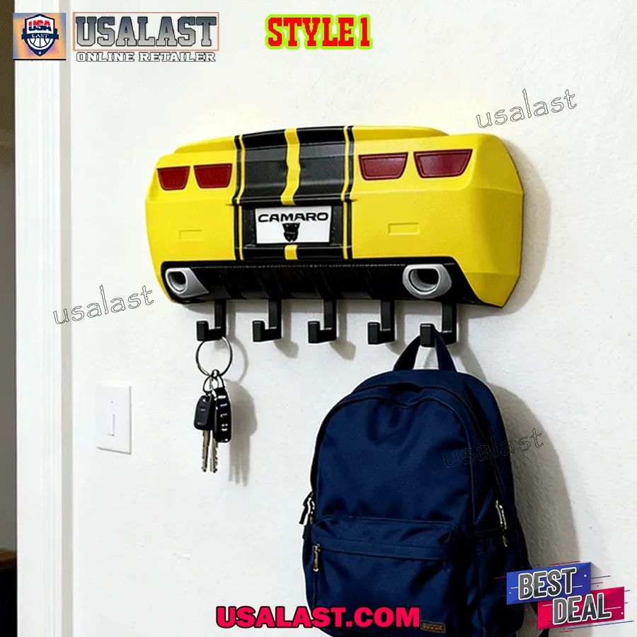 Personalized Bumblebee Camaro Key Hanger, Wall Key Holder