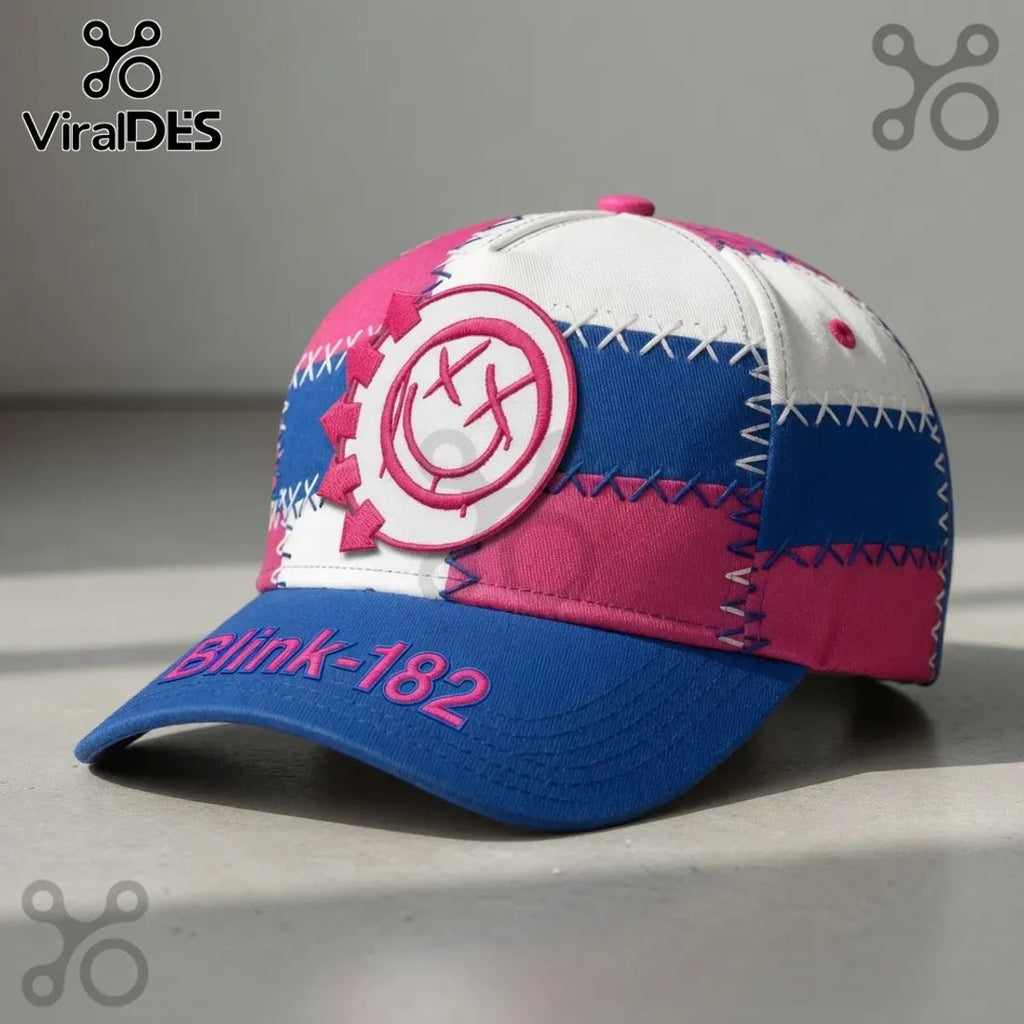 Blink-182 Pop Punk Patchwork Smiley Baseball Cap