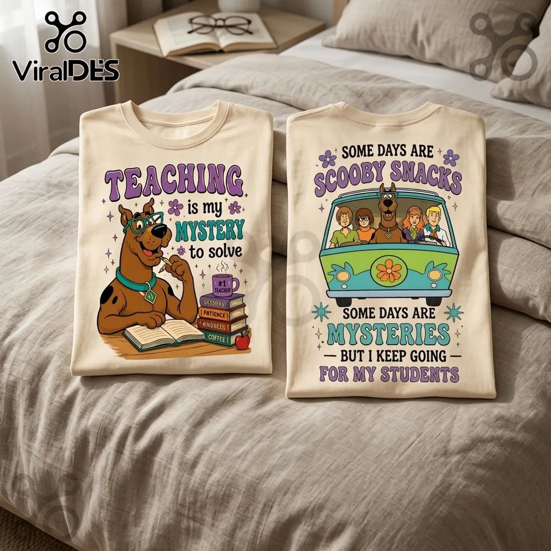 Scooby-Doo Teacher Mystery Solved Beige T-Shirt