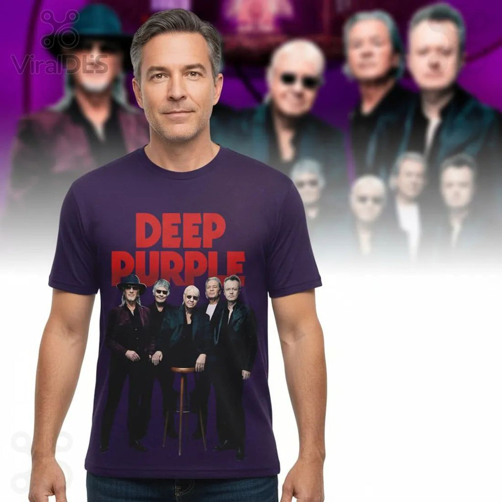 Deep Purple Official 2024 Tour Dates Graphic Print Band T-Shirt
