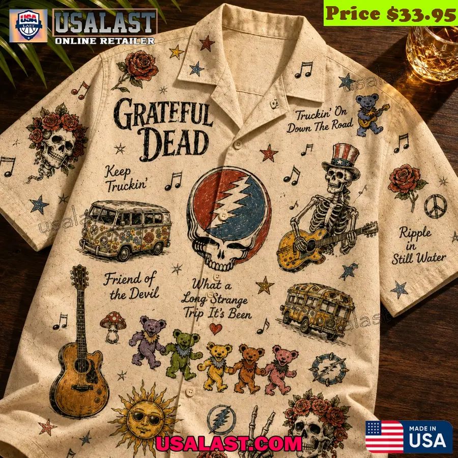 Grateful Dead Dancing Bears Vintage Hawaiian Shirt
