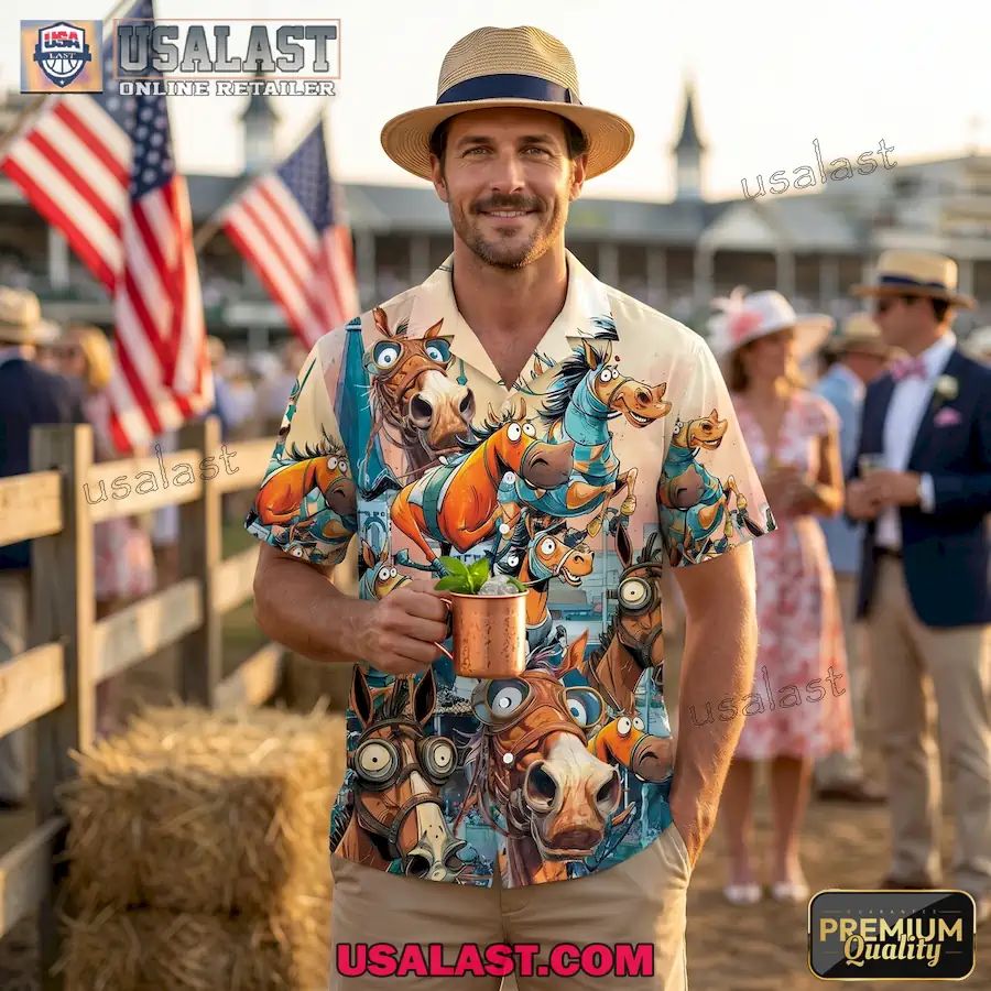 Horse Lover Crazy Horse Racing Aloha Hawaiian Shirt