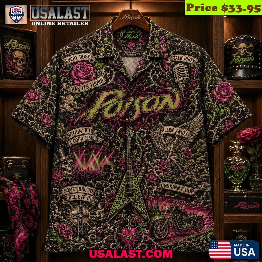 Poison Glam Metal Rock Hawaiian Shirt