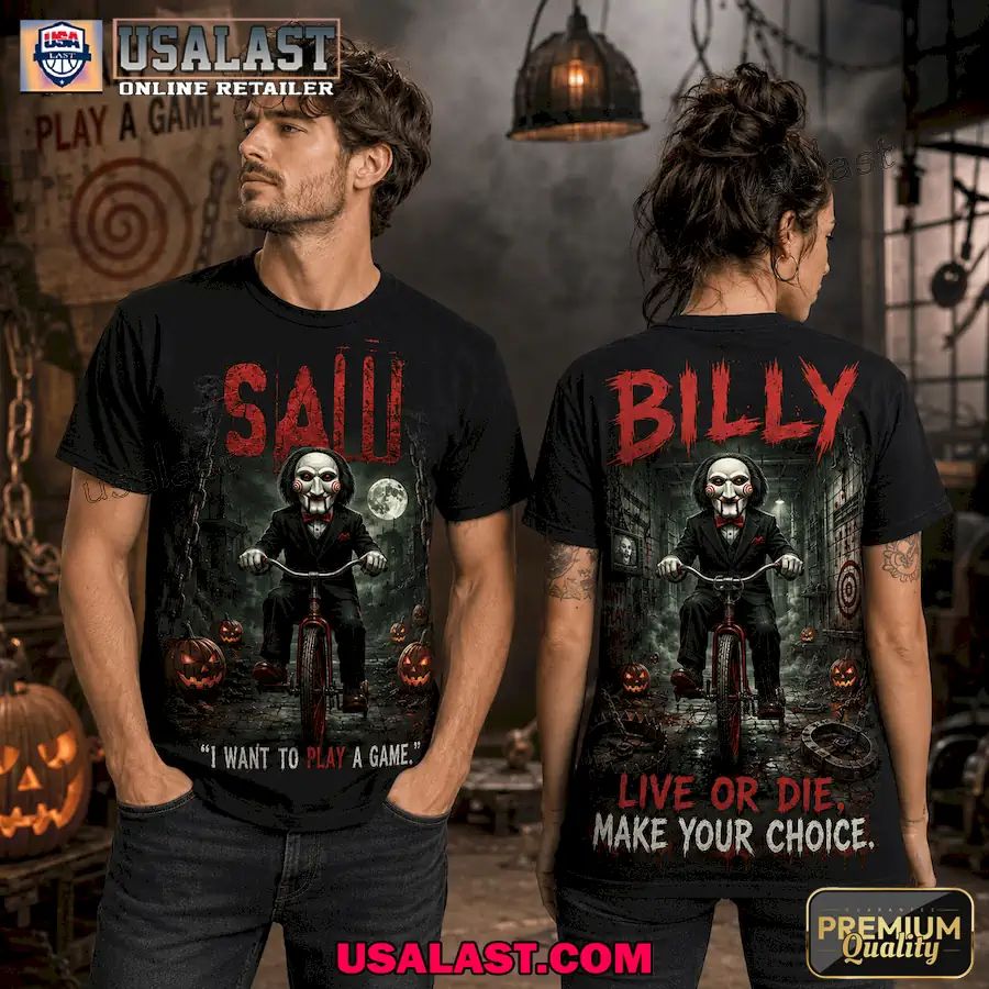 Billy Saw I Want To Play A Game Halloween 3D Tee Shirt
