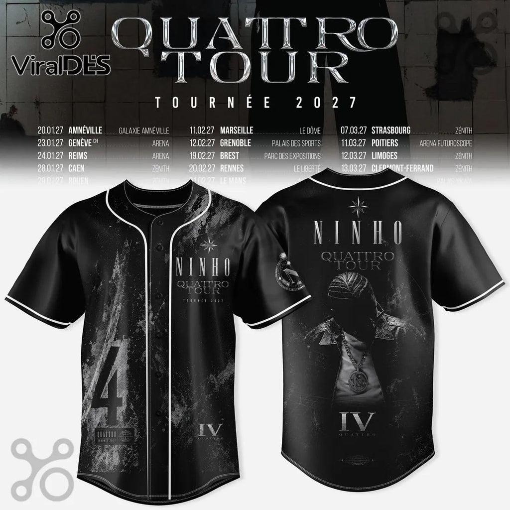 Ninho Quattro Tour Black Button Up Baseball Jersey
