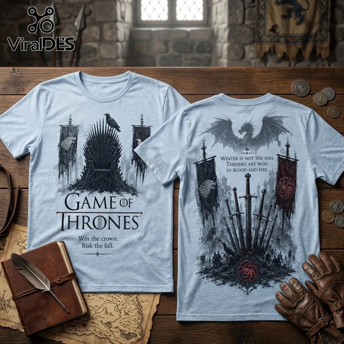 Game of Thrones Iron Throne Light Blue T-Shirt