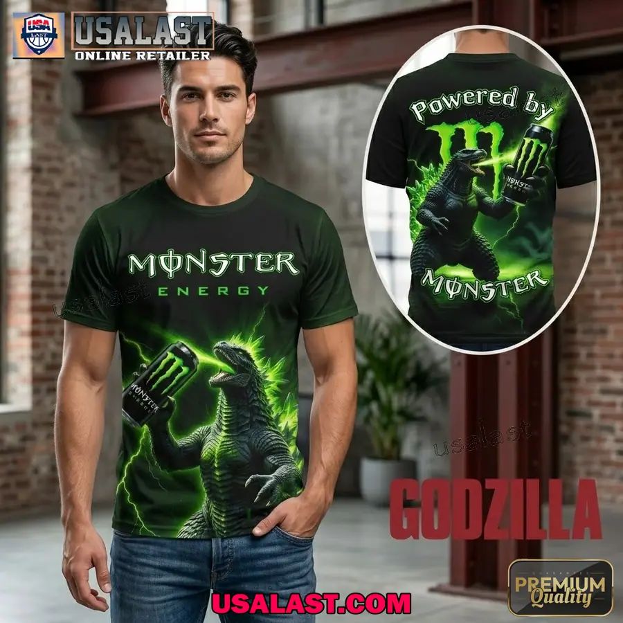 Godzilla x Monster Engergy Premium T-Shirt