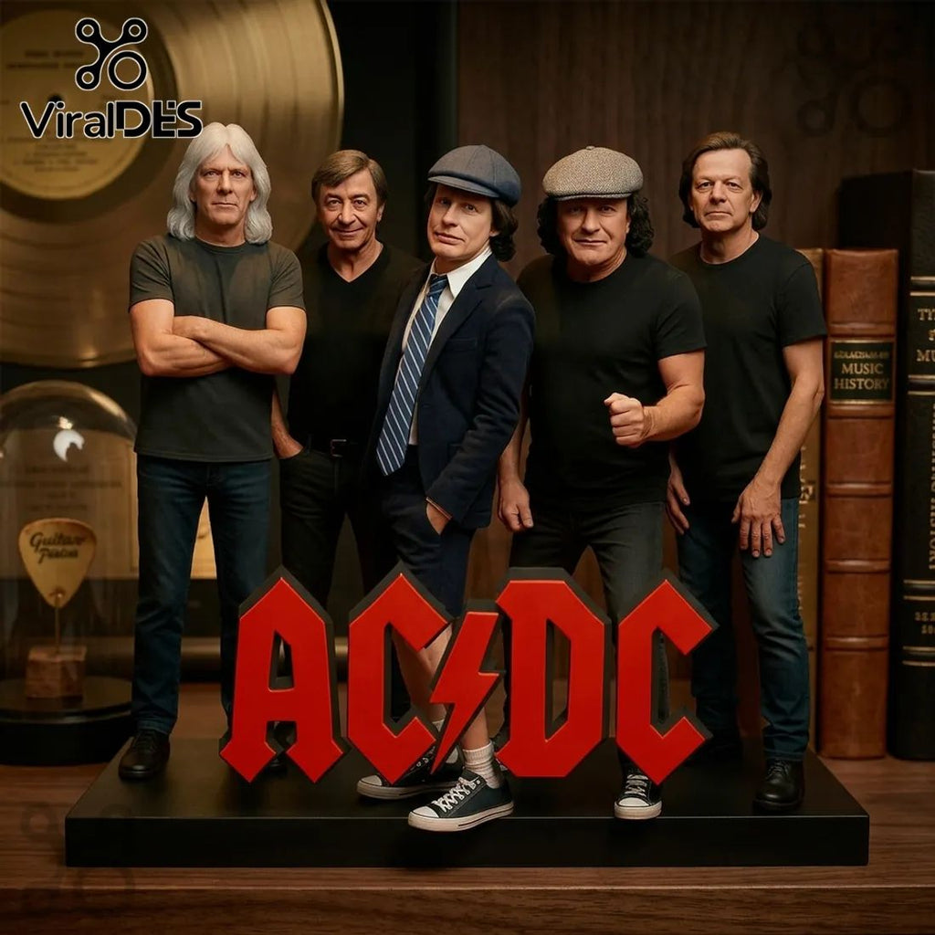 AC/DC Iconic Rock Band Premium Detailed Figures Acrylic Plaque