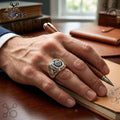 Knights of Columbus 1882 Founding Gold Blue Stone Ring