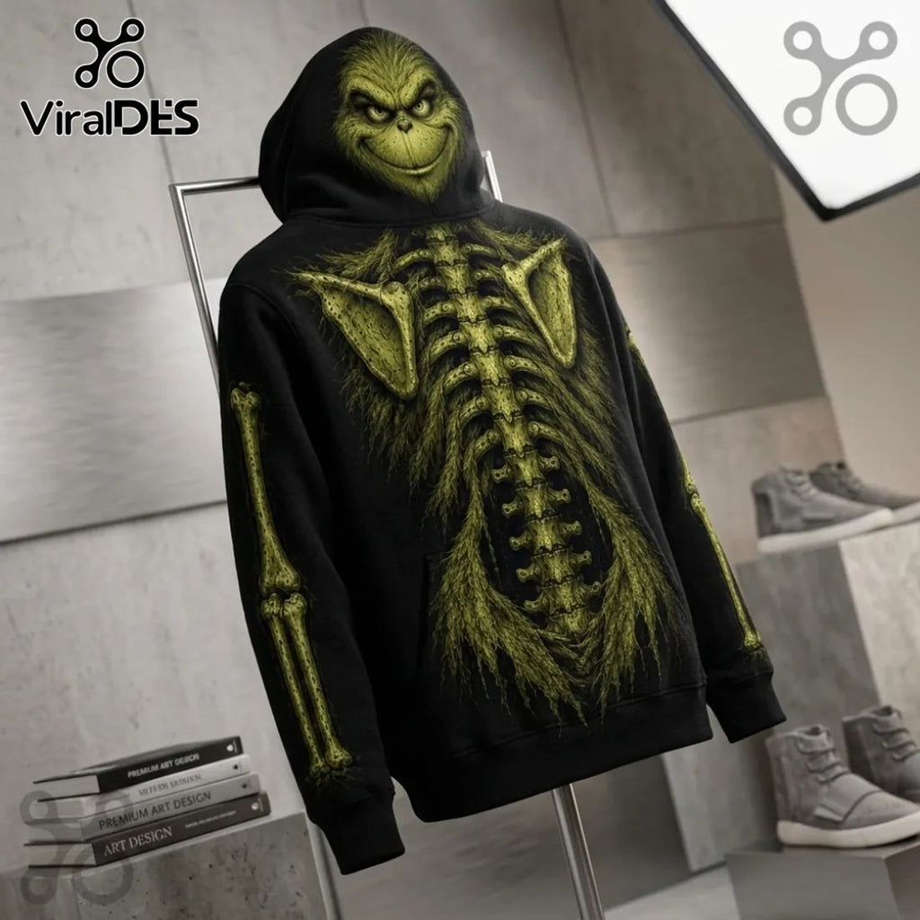 The Grinch Skeleton Black Pullover Hoodie