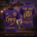 Omega Psi Phi Fraternity The Que Mascot Purple and Gold T-Shirt