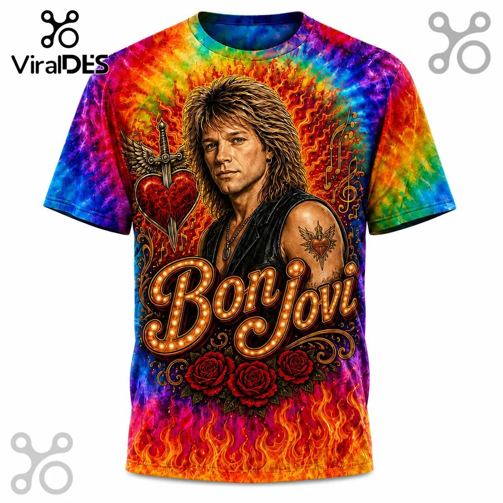 Bon Jovi Livin on a Prayer Tie Dye T-Shirt