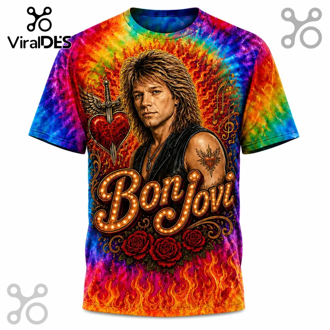 Bon Jovi Livin on a Prayer Tie Dye T-Shirt