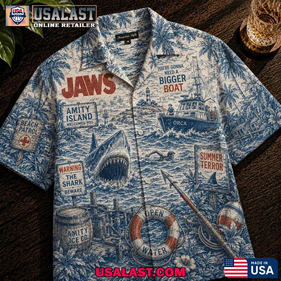 Jaws Movie Tropical Vibes Hawaiian Shirt