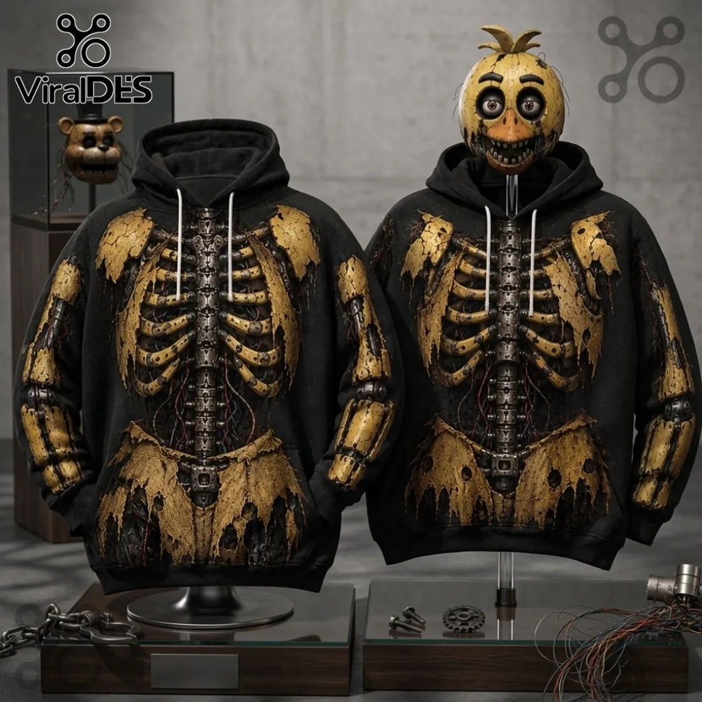 Five Nights at Freddys Chica Mechanical Skeleton Hoodie