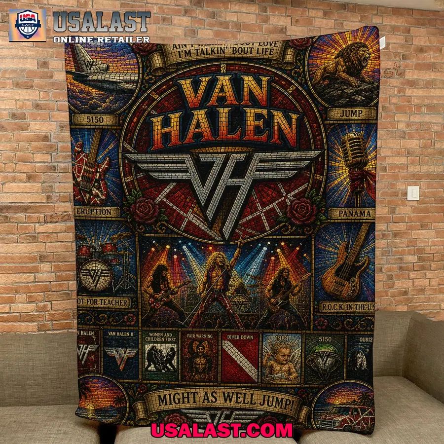 Van Halen Might As Well Jump Quilt Blanket