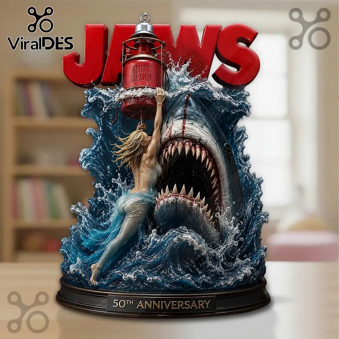 Jaws 50th Anniversary Sculpted Resin Diorama Statue